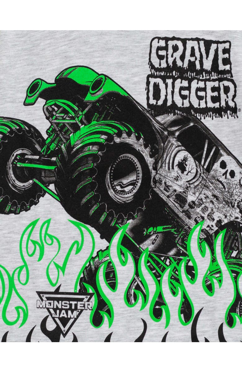 Monster Jam Grave Digger T-Shirt & Mesh Shorts Set, Alternate, color, Gray