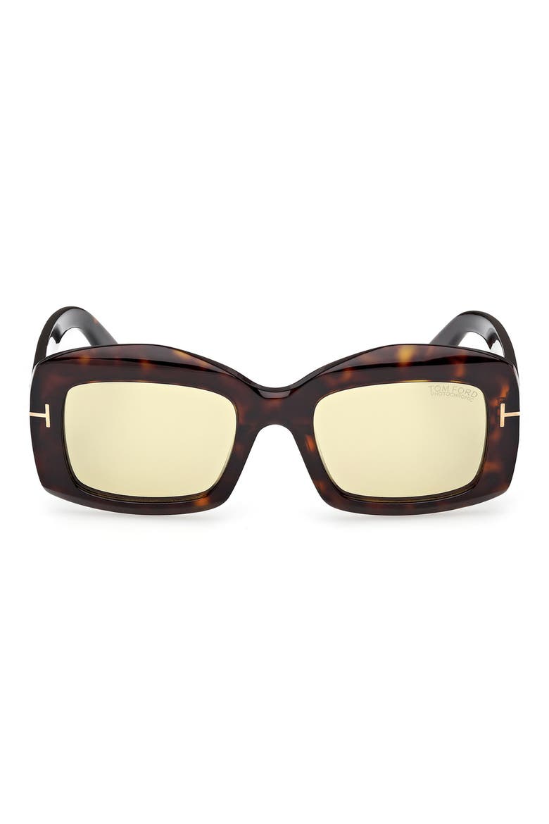 83mm Square Sunglasses, Alternate, color, DARK HAVANA / BROWN