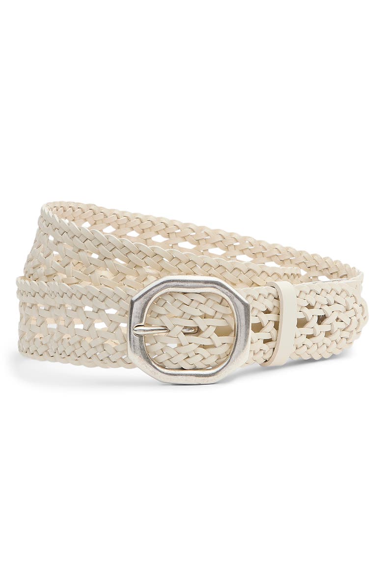 rag & bone Audrey Woven Leather Belt, Main, color, Antwh