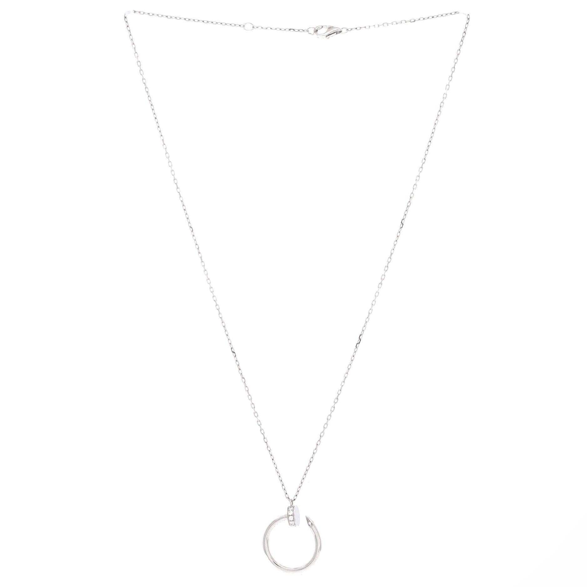 Juste un Clou Pendant Necklace 18K White Gold with Diamonds, Alternate, color, Metallic Gold