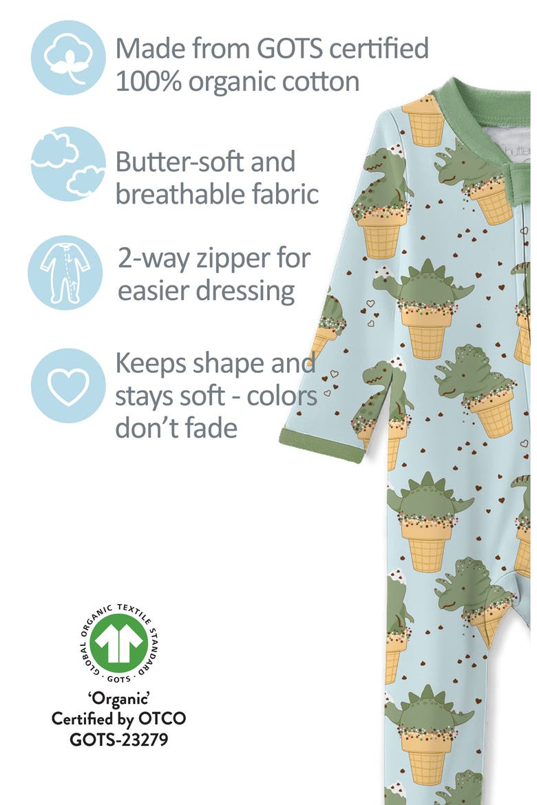 Scout Sleep & Play Organic Cotton Footie, Alternate, color, DINO SCREAM