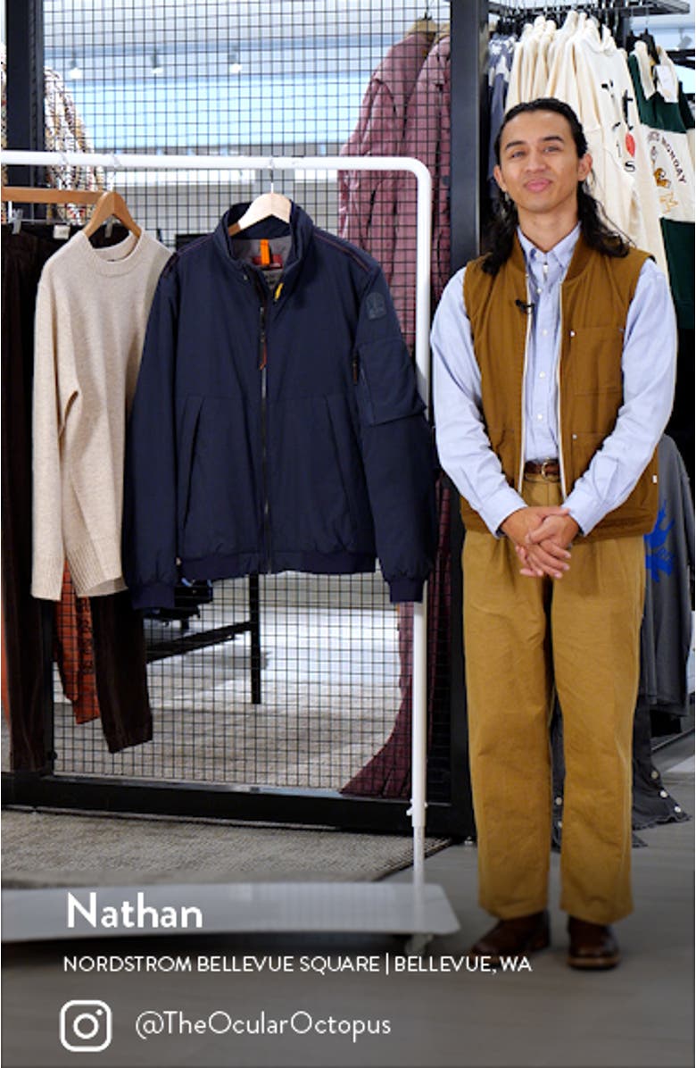 Laid Padded Bomber Jacket, sales video thumbnail