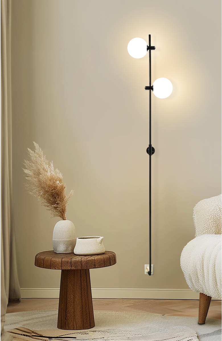 Brightech Equinox 62" LED Modern Sconce Wall Lamp with Glass Globe Shades, Alternate, color, 