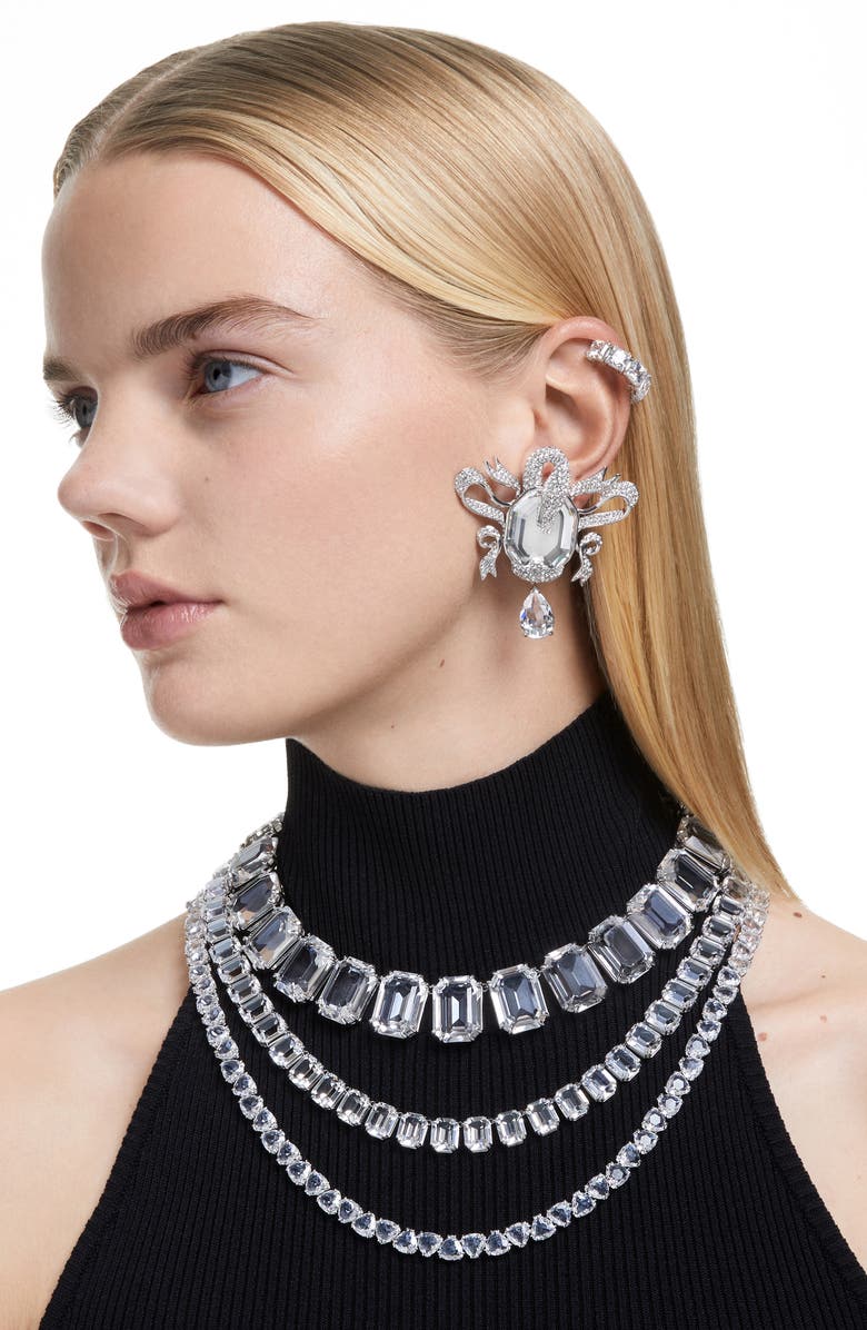 Swarovski Millenia Collar Necklace, Alternate, color, Rhodium/ Crystal