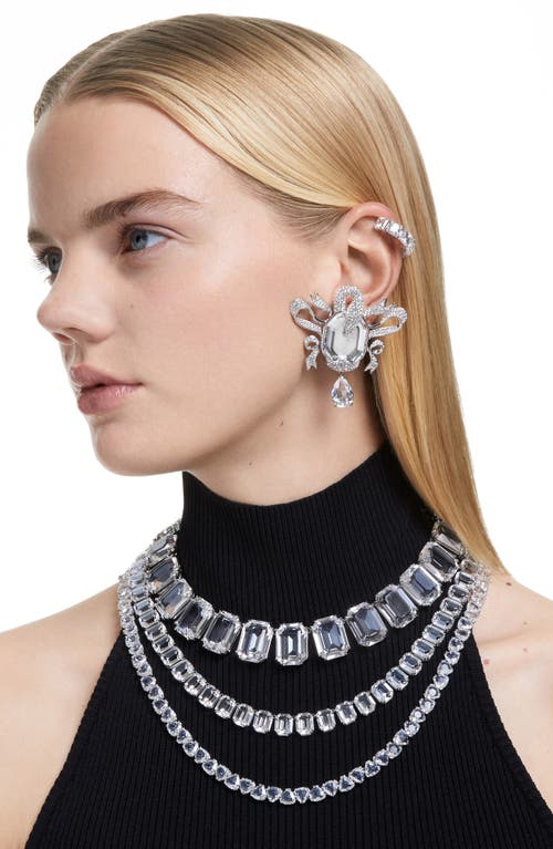 Swarovski Millenia Rhodium Plated Tennis Necklace In White