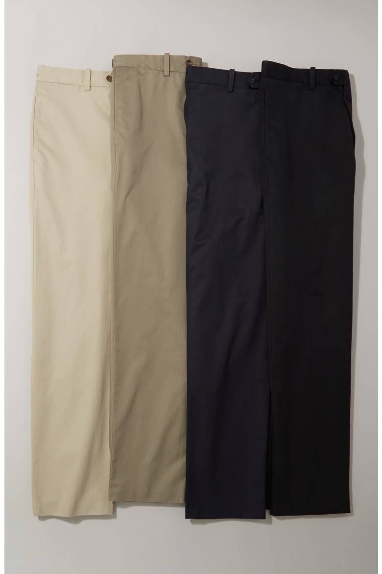 Smartcare™ Flat Front Supima® Cotton Pants, Alternate, color, BLACK