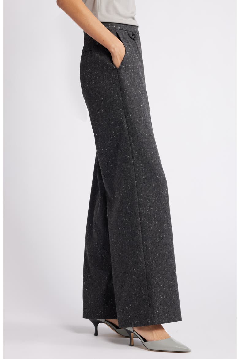 Textured Wide Leg Pants, Alternate, color, LIGHT GREY SPECKLE