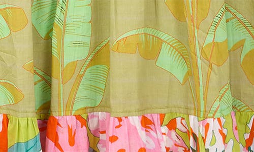 Saachi Patchwork Cotton Tunic In Green
