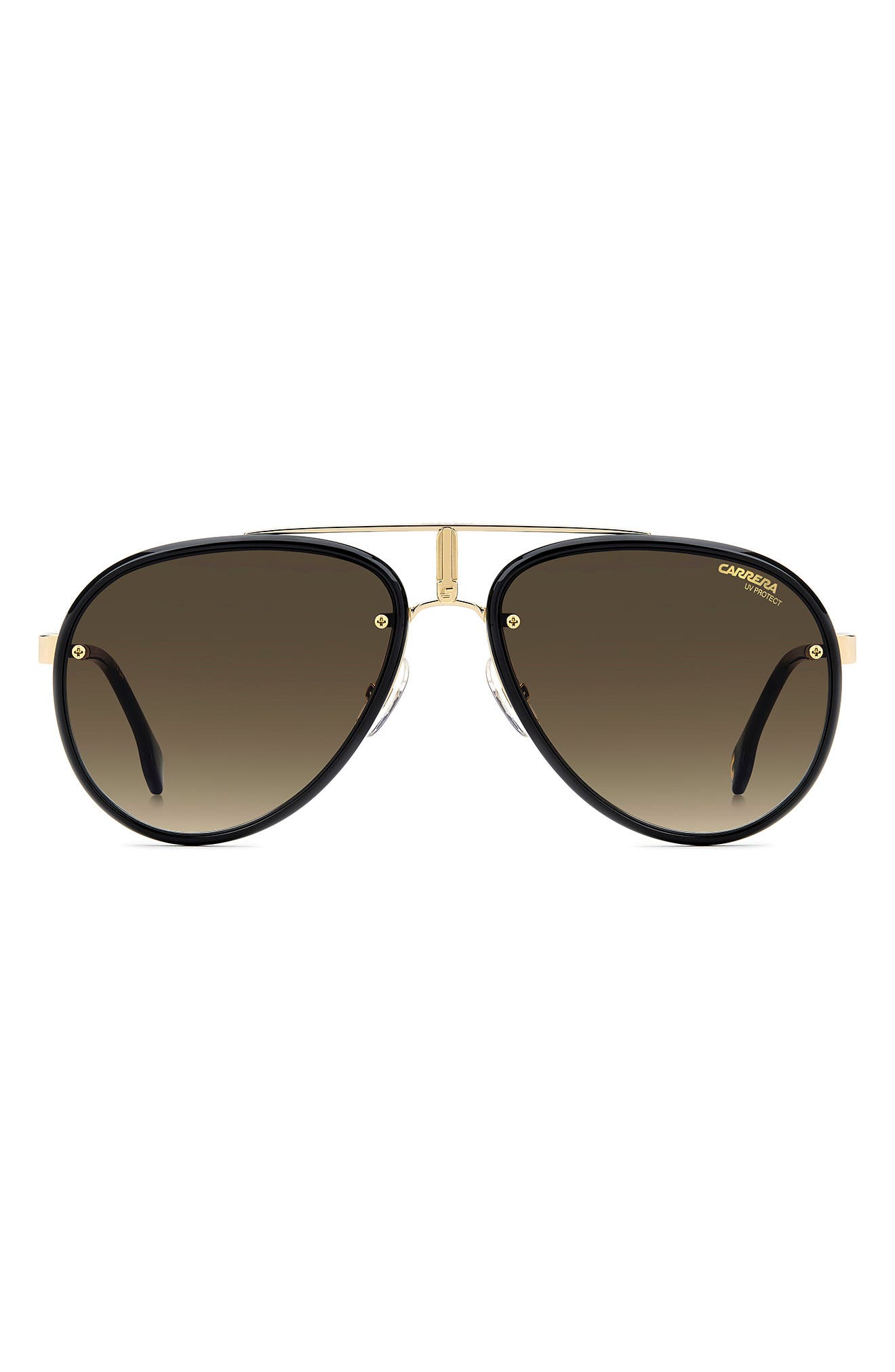 Carrera Eyewear Glory 58mm Pilot Sunglasses in Gold Black 