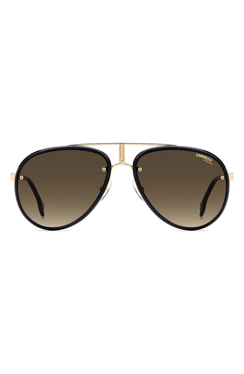 Carrera Eyewear Glory 58mm Pilot Sunglasses, Main, color, Gold Black