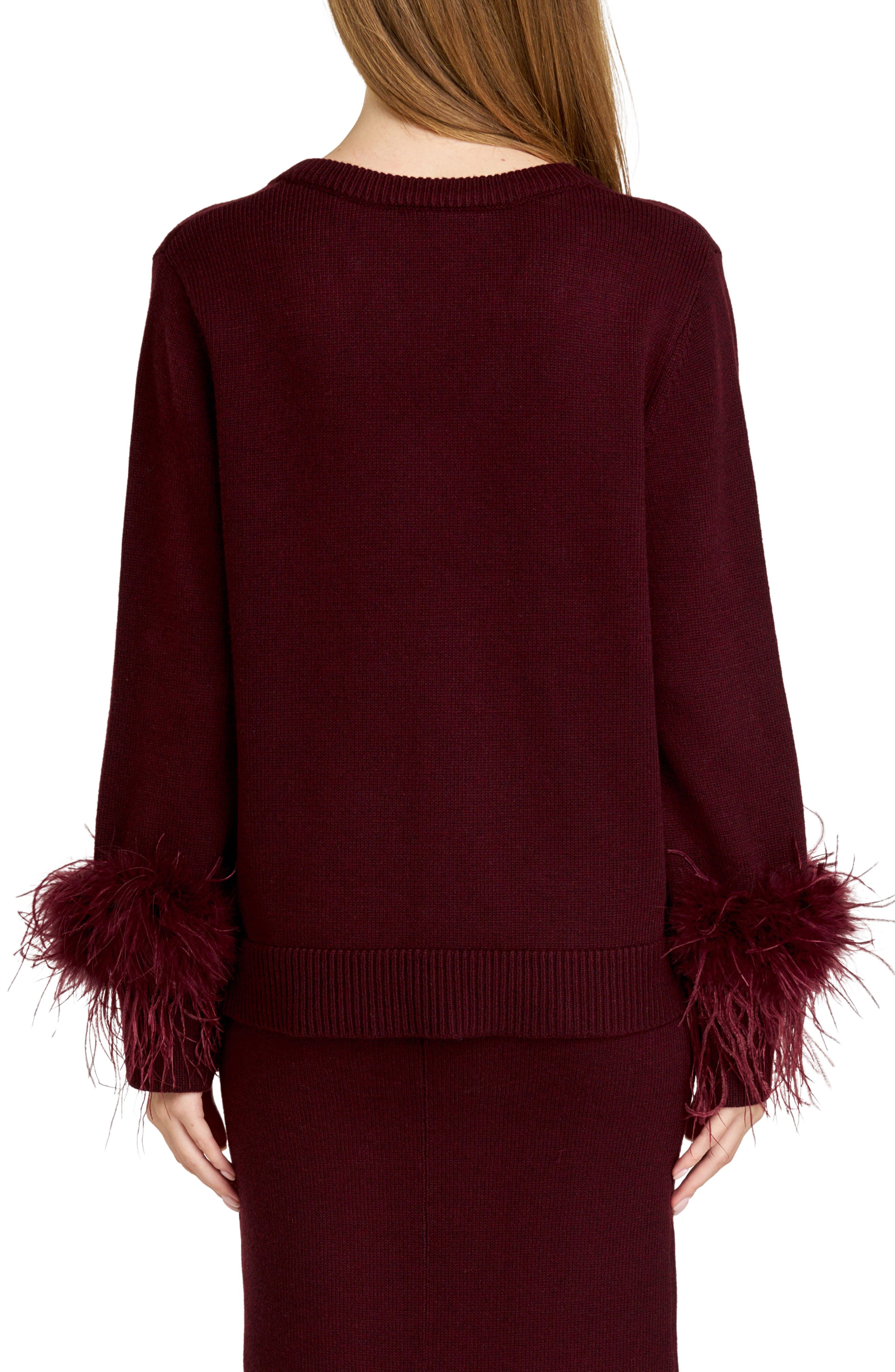 Bethany Feather Trim Sweater - image 4