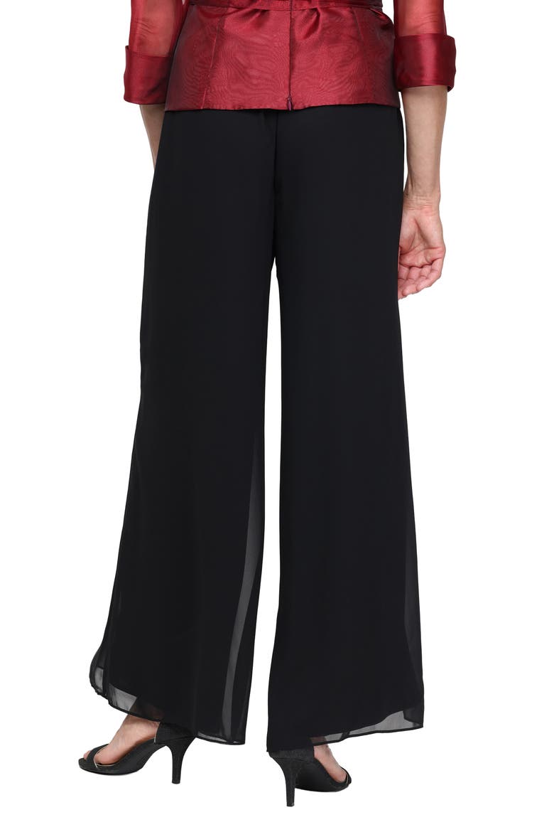 Wide Leg Chiffon Palazzo Pants, Alternate, color, BLACK