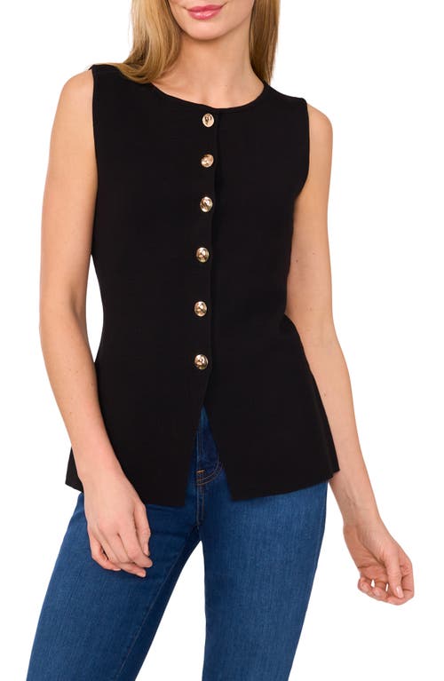 Ted Baker Sleeveless Button-up Shirt In Rich Black