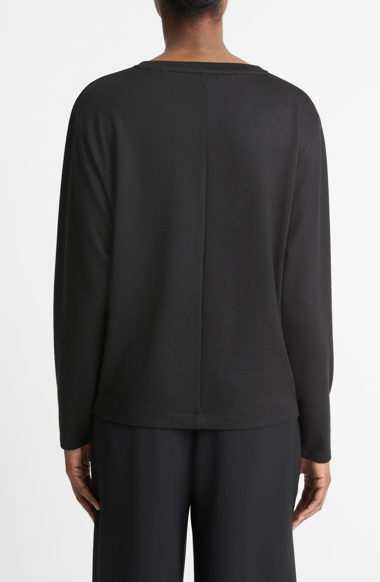 Vince Relaxed Long Sleeve Crewneck Top, Alternate, color, Black
