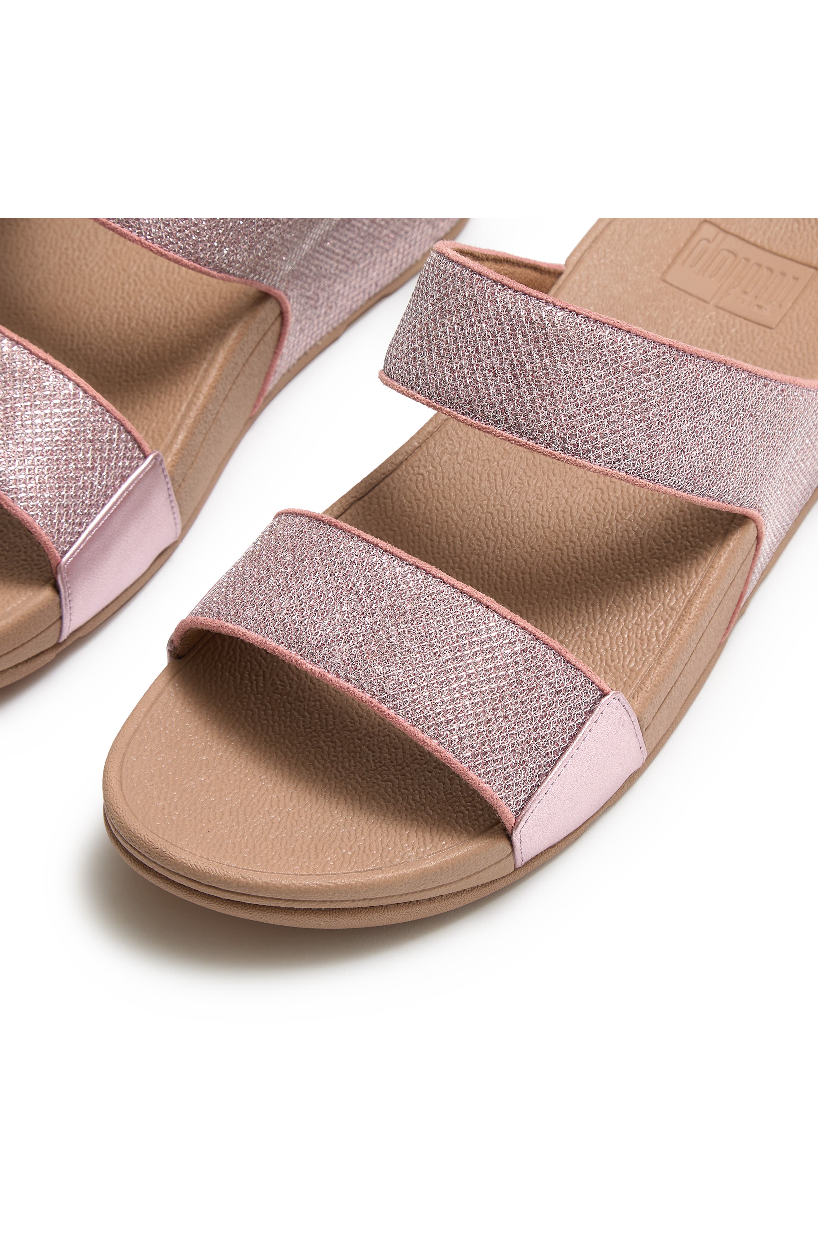 Lulu ShimmerGlitz Slide Sandal, Alternate, color, DESERT BLUSH