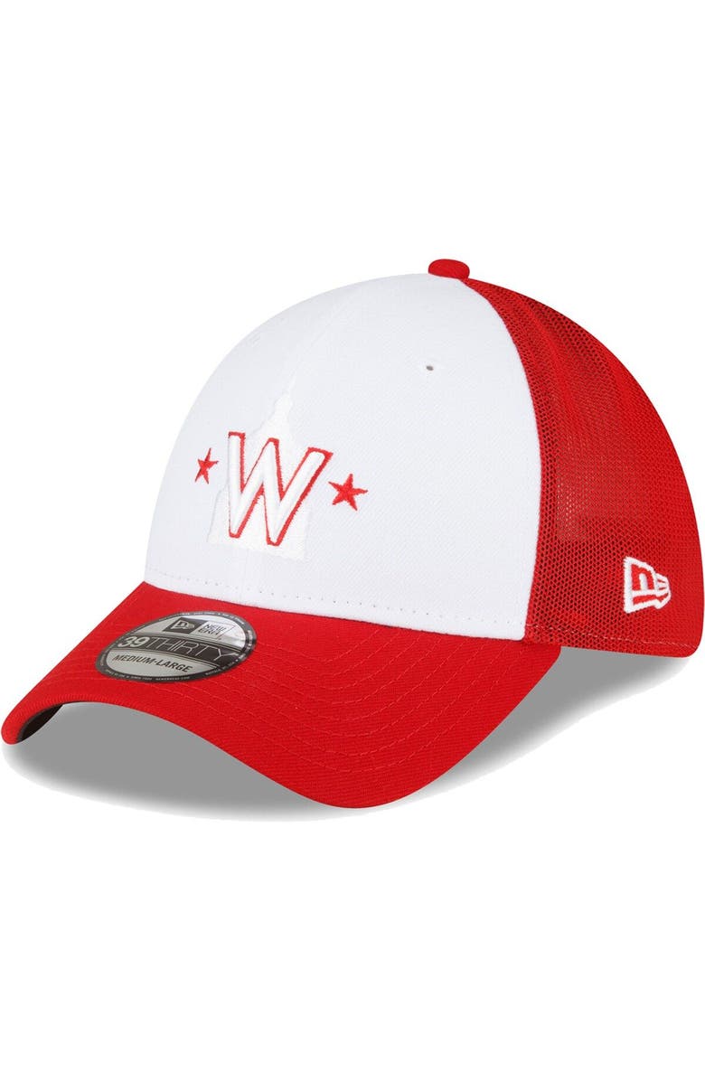 New Era Men's New Era Red/White Washington Nationals 2023 On-Field Batting Practice 39THIRTY Flex Hat, Main, color, White