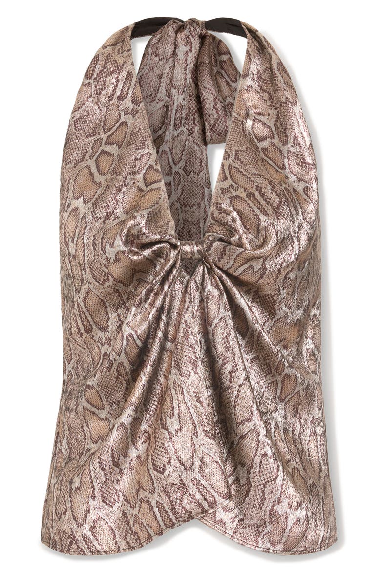 Ophelia Halter Tank, Alternate, color, METALLIC PYTHON