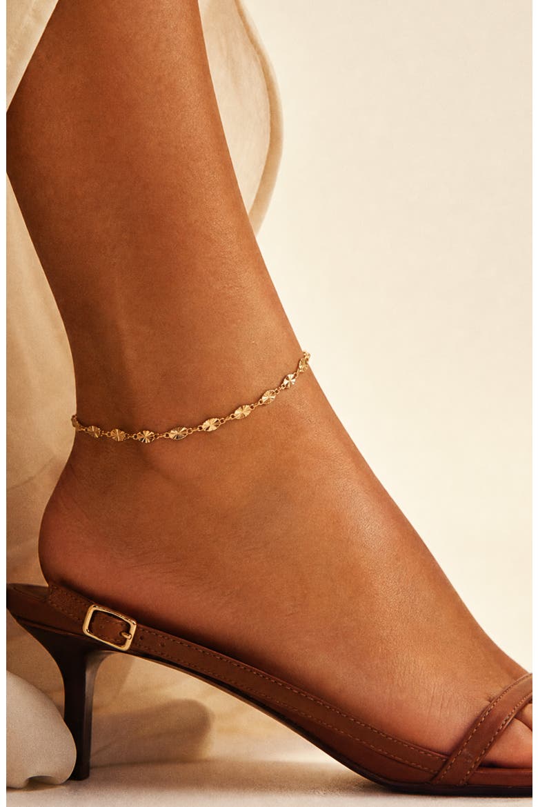 Mirror Chain Anklet, Alternate, color, GOLD