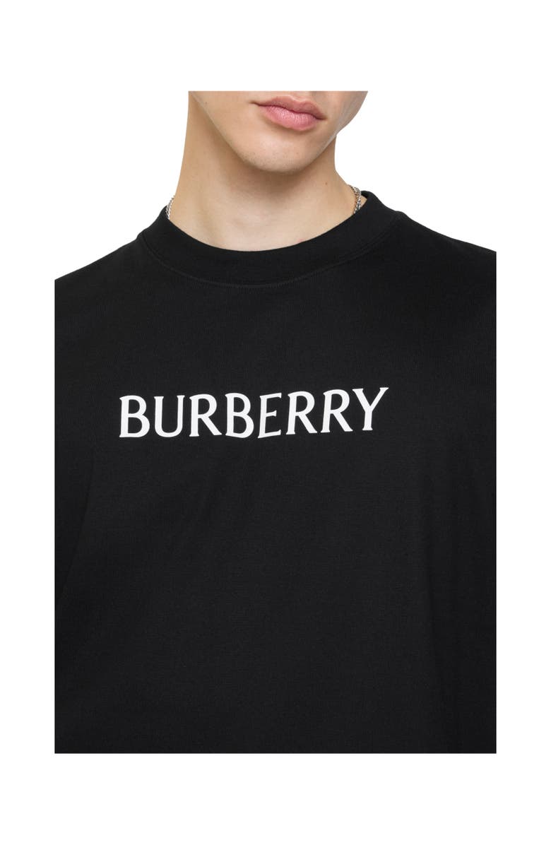 Burberry Logo Cotton T-shirt, Alternate, color, Black