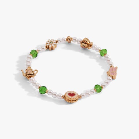 Tea Party Beaded Stretch Bracelet