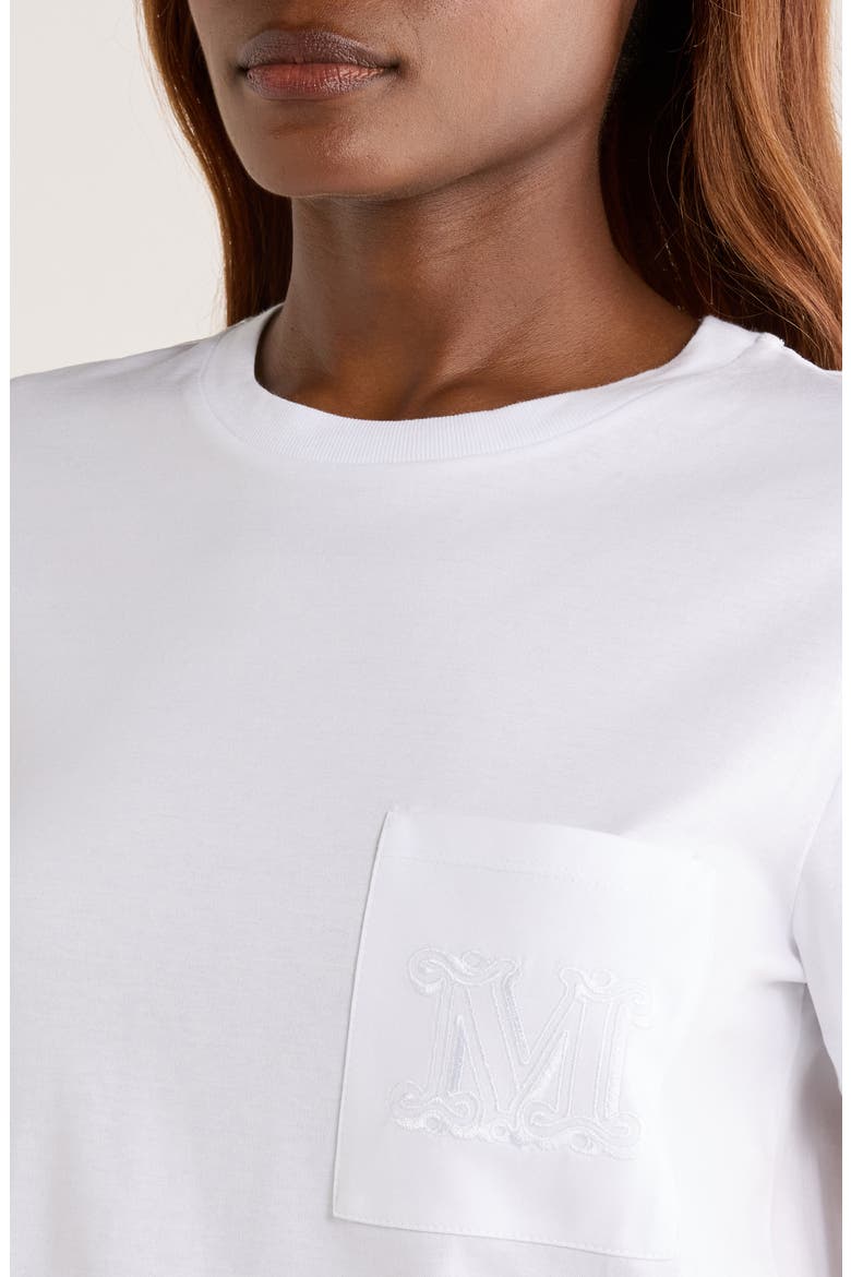 Papaia Logo Embroidered Cotton T-Shirt, Alternate, color, OPTICAL WHITE