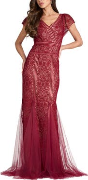 Tadashi Shoji Lace V-Neck Gown