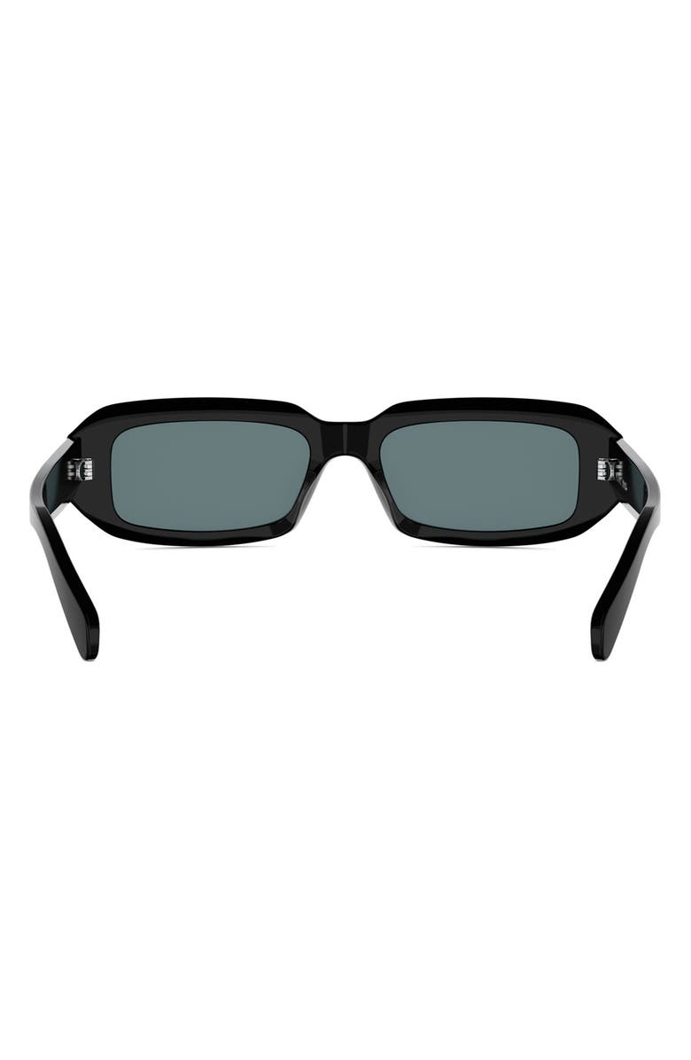 CELINE Triomphe 54mm Rectangular Sunglasses, Alternate, color, Shiny Black / Blue