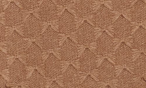 Cyrus Bow Cable Knit Cardigan In Orange