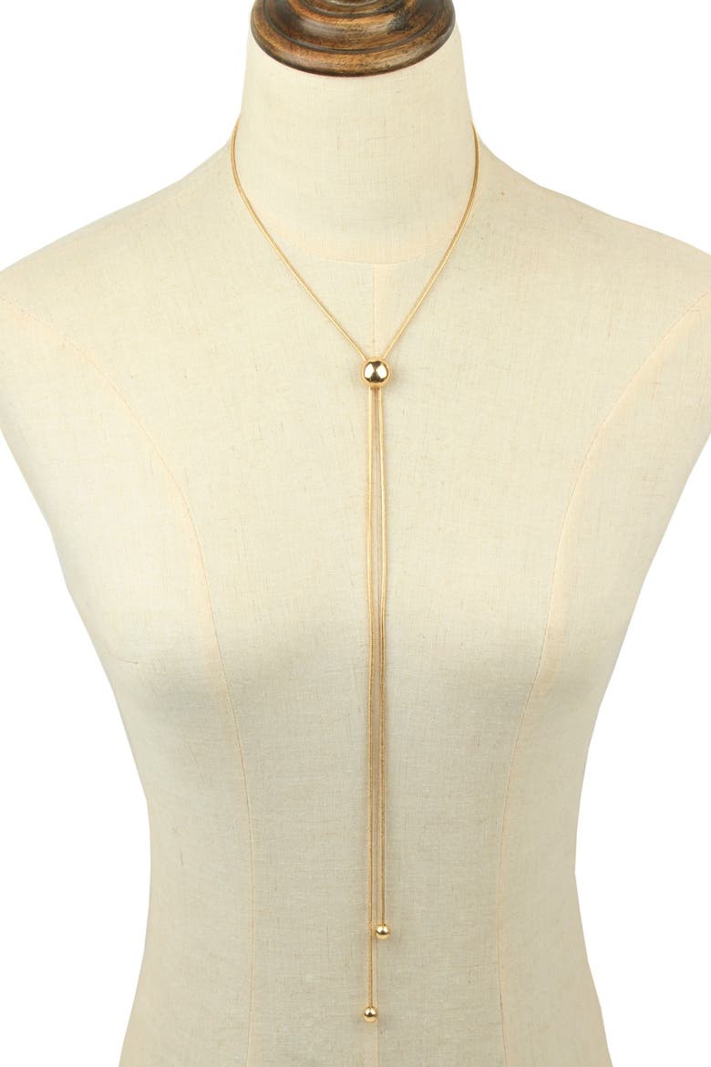 Fringe Drop Necklace, Main, color, gold