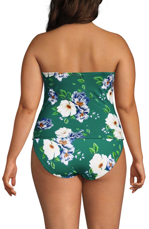 Lands' End Slender Bandeau U-wire Tankini Swimsuit Top In Island Emerald Petunia Floral