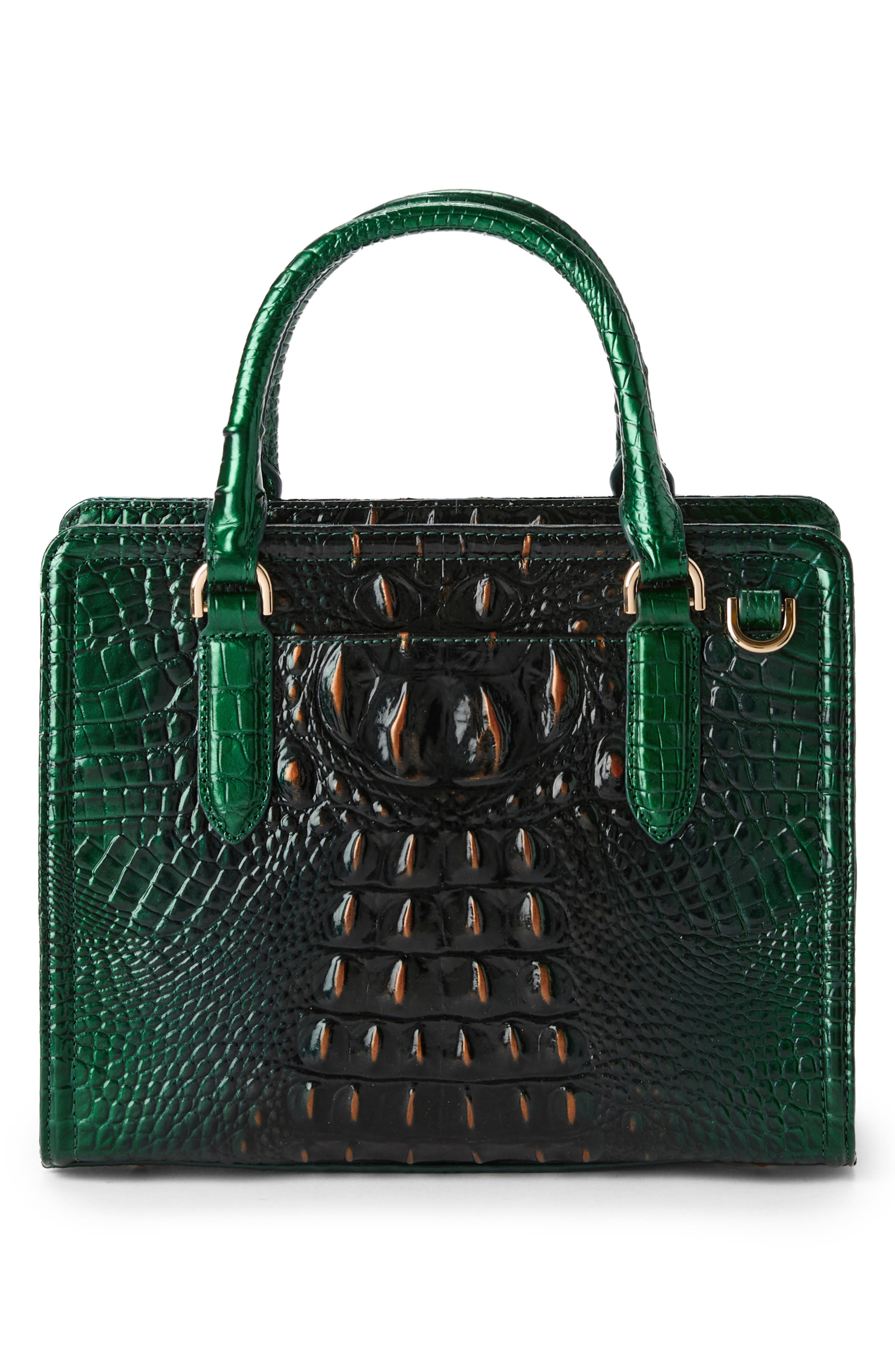 Brahmin Cami Croc Embossed Leather Satchel, Alternate, color, 
