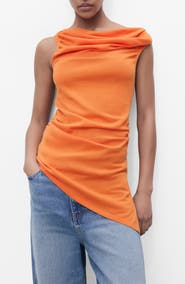 MANGO Draped Sleeveless Knit Top