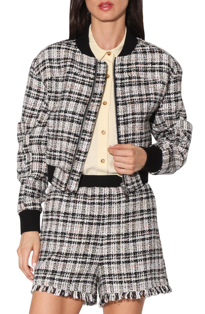 Walter Baker Raina Tweed Bomber Jacket, Main, color, 