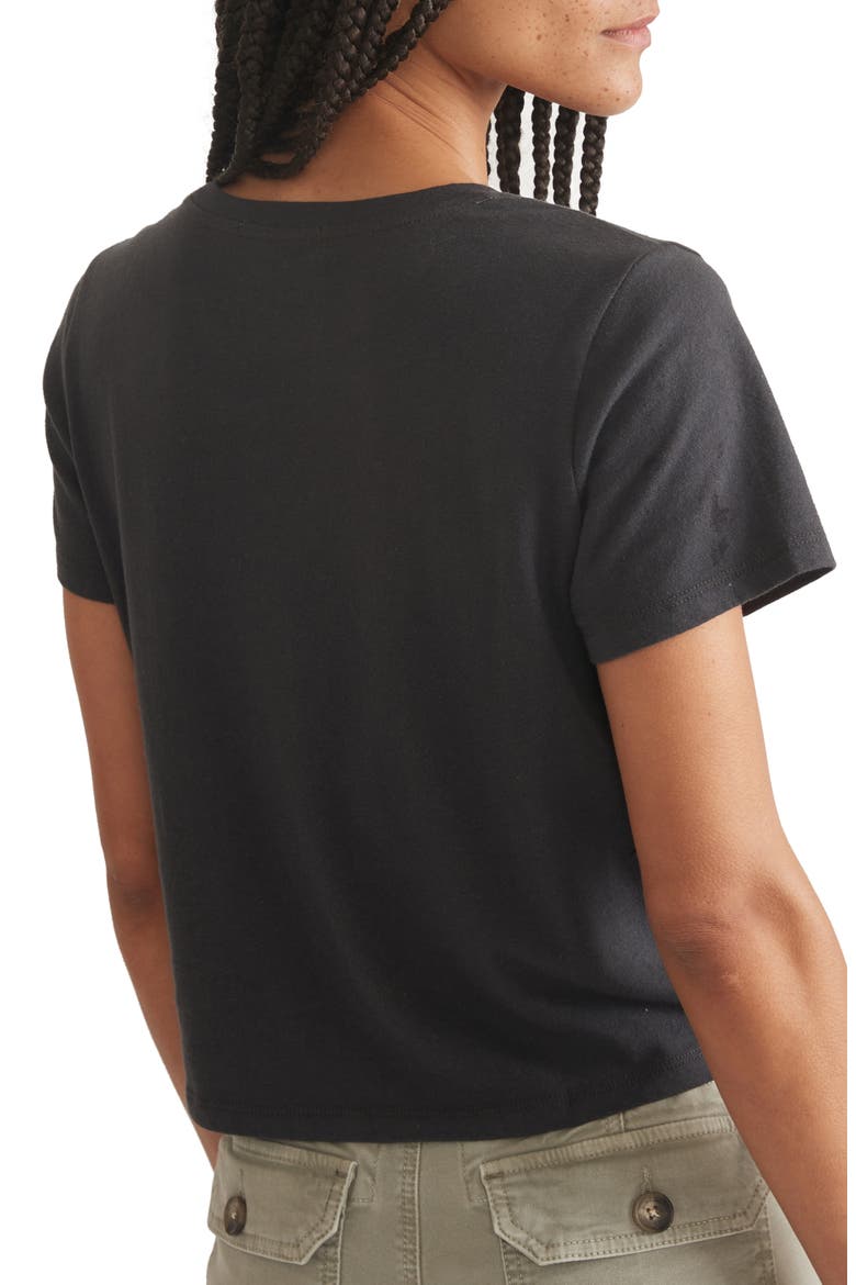 Easy Rainbow Stripe Crop T-Shirt, Alternate, color, FADED BLACK