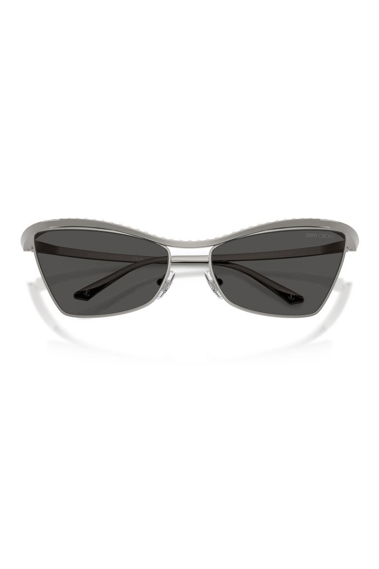 56mm Cat Eye Sunglasses, Alternate, color, GUNMETAL / DARK GREY