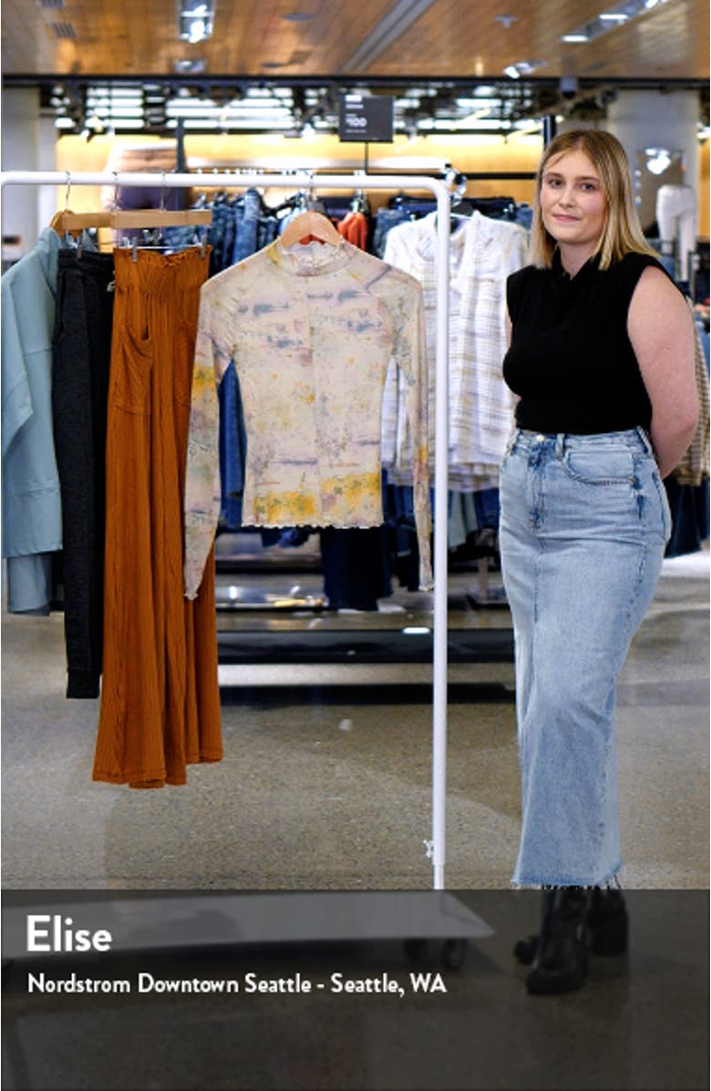 High Jump Print Mock Neck Top, sales video thumbnail