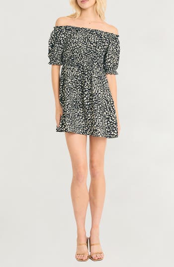 The Good Journey Off The Shoulder Ruched Minidress