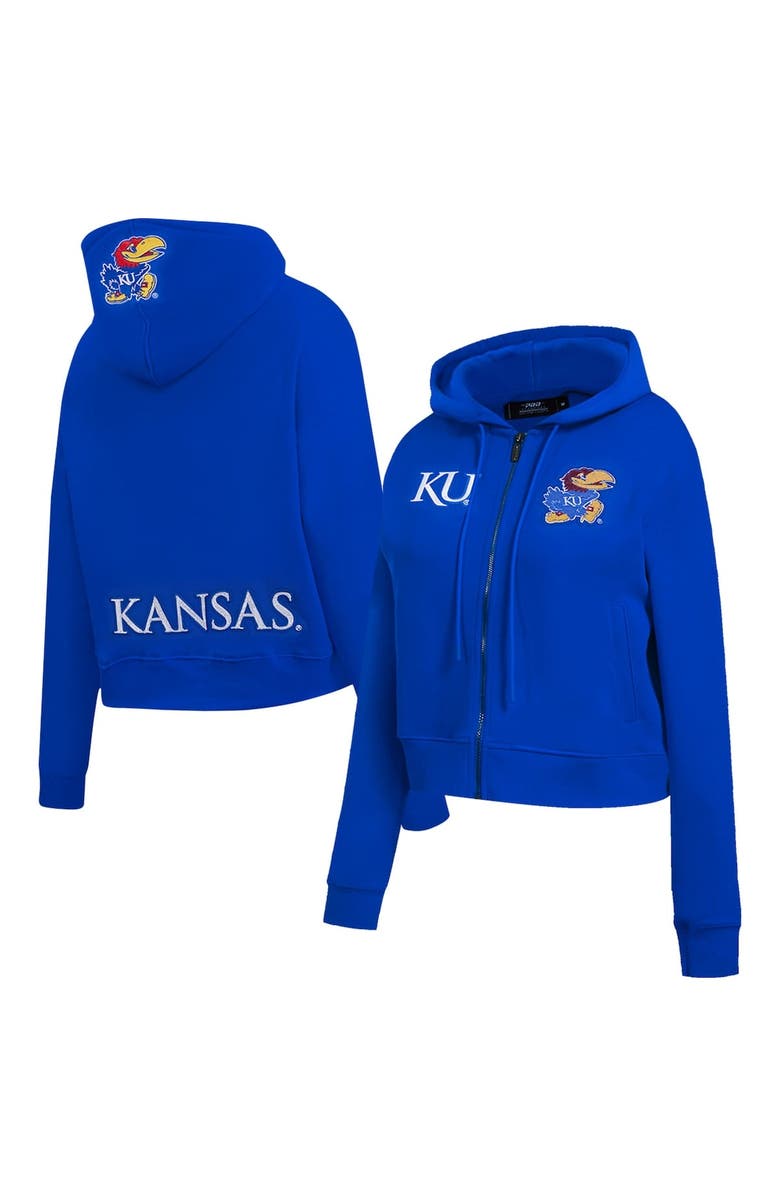 PRO STANDARD Women's Pro Standard Royal Kansas Jayhawks Game Day Sequin Full-Zip Hooded Jacket, Alternate, color, 