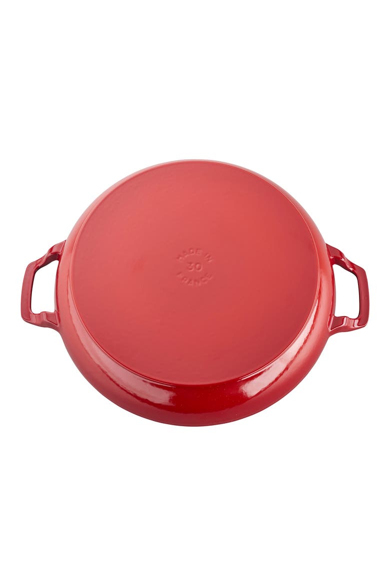 3.5 Quart Enameled Cast Iron Braiser with Glass Lid, Alternate, color, CHERRY