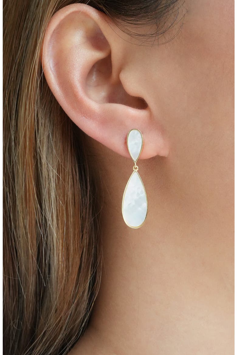 Mother-of-Pearl Drop Earrings, Alternate, color, GOLD