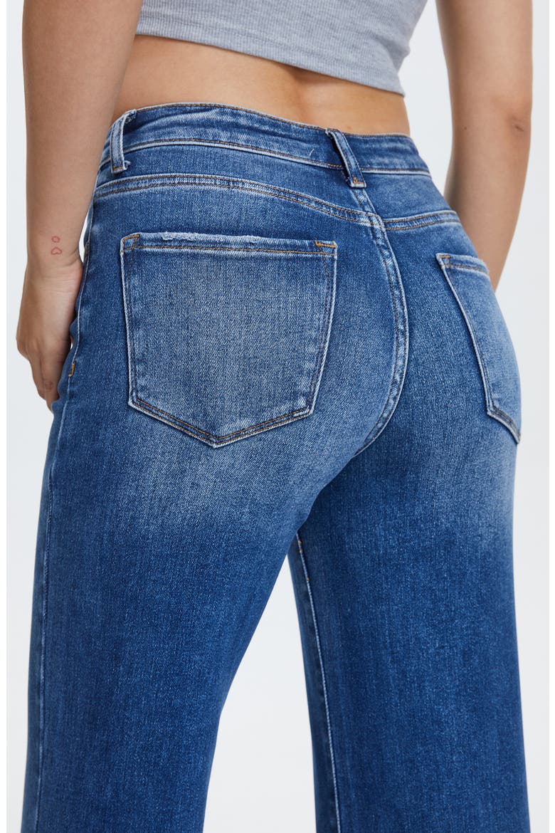 Raw Hem High Waist Wide Leg Jeans, Alternate, color, AZURE