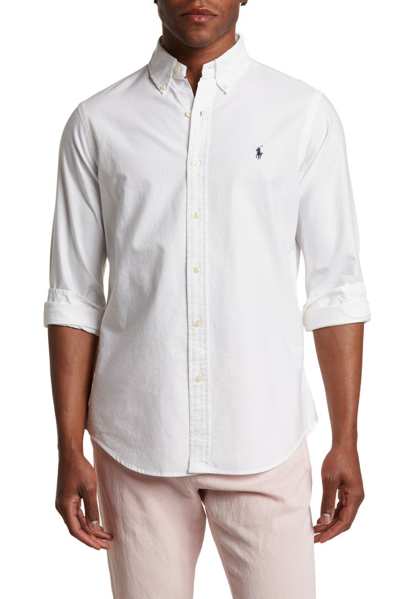 Oxford Button-Down Shirt, Main, color, WHITE