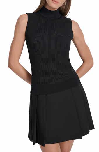 DKNY Sleeveless Mock Neck Sweater
