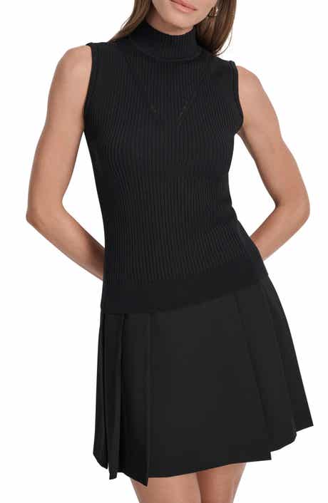 DKNY Sleeveless Mock Neck Sweater