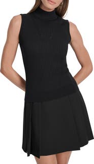 DKNY Sleeveless Mock Neck Sweater