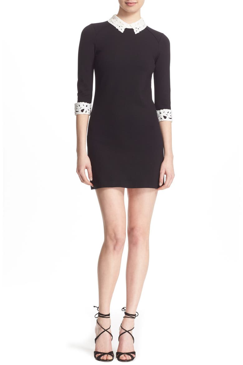 'Currie' Lace Detail Knit Tunic Dress, Main, color, BLACK