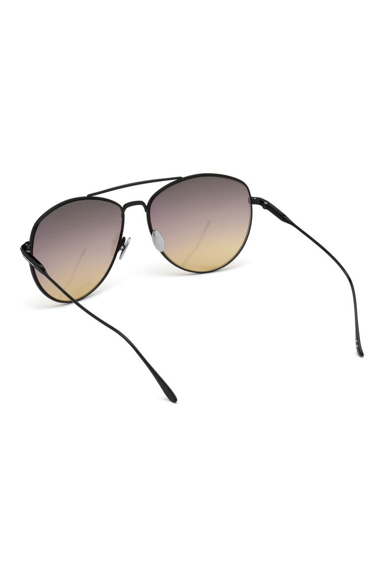 Milla 59mm Gradient Aviator Sunglasses, Alternate, color, BLACK SMOKE