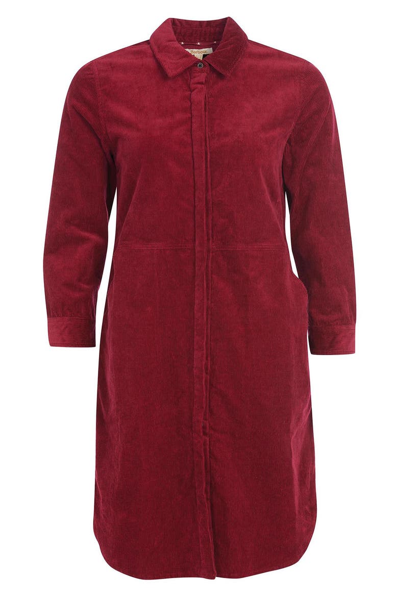 Hauxley Cotton Corduroy Shirtdress, Alternate, color, BEET RED