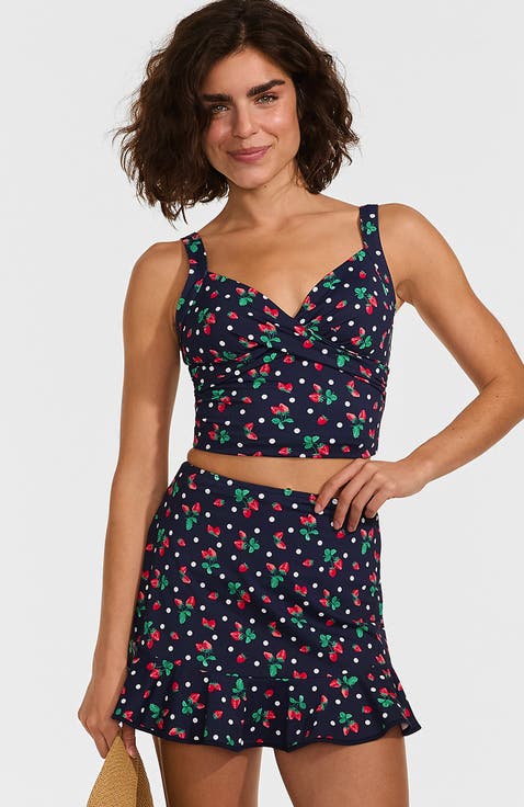 Ruffle Hem Mini Swim Skirt