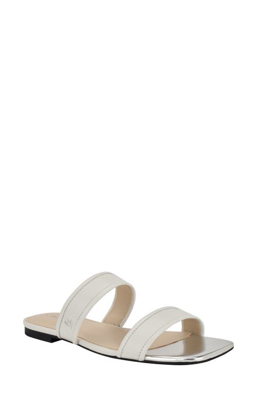 Calvin Klein Felisa Two-strap Sandal In White